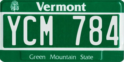 VT license plate YCM784