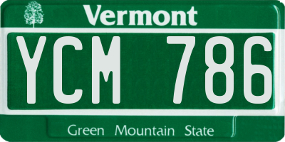 VT license plate YCM786
