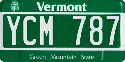 VT license plate YCM787