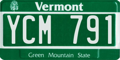 VT license plate YCM791