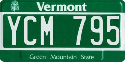 VT license plate YCM795