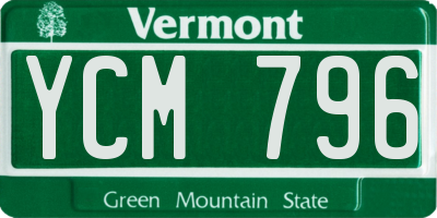 VT license plate YCM796