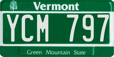 VT license plate YCM797