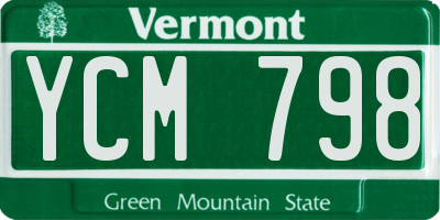 VT license plate YCM798