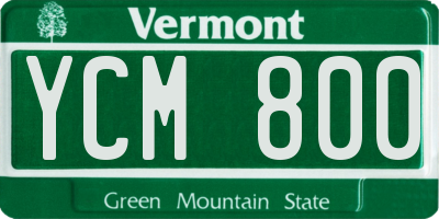 VT license plate YCM800
