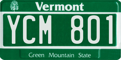 VT license plate YCM801