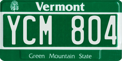 VT license plate YCM804