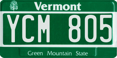 VT license plate YCM805
