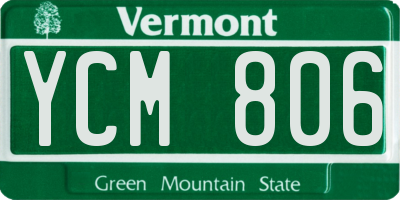 VT license plate YCM806