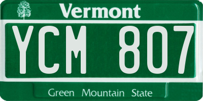 VT license plate YCM807