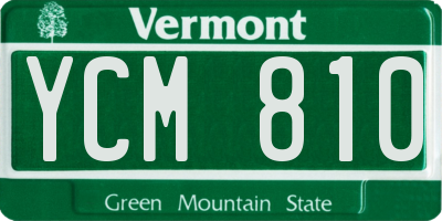 VT license plate YCM810