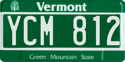 VT license plate YCM812
