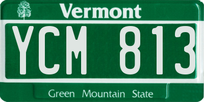 VT license plate YCM813
