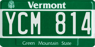 VT license plate YCM814