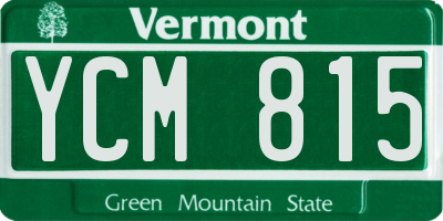 VT license plate YCM815