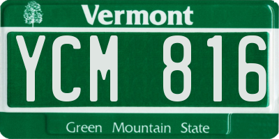 VT license plate YCM816