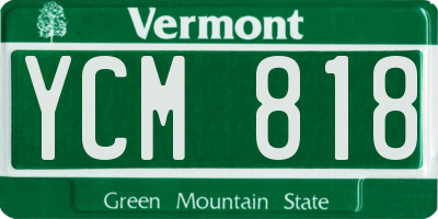 VT license plate YCM818