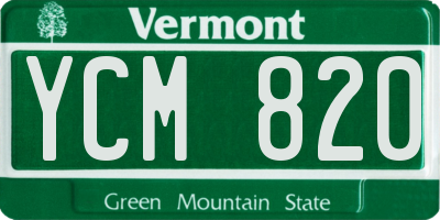 VT license plate YCM820