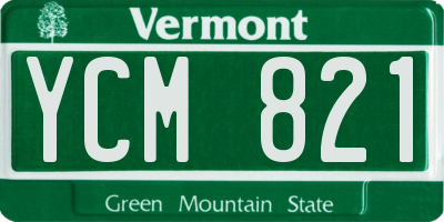 VT license plate YCM821