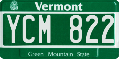 VT license plate YCM822