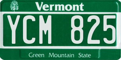 VT license plate YCM825