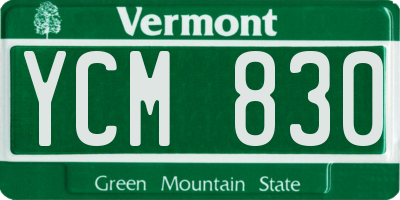 VT license plate YCM830