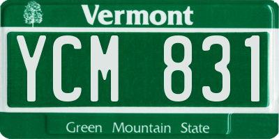 VT license plate YCM831