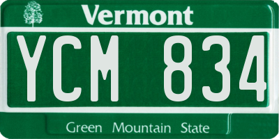 VT license plate YCM834