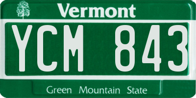 VT license plate YCM843