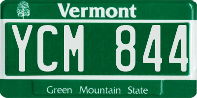 VT license plate YCM844