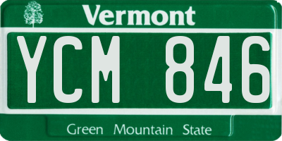 VT license plate YCM846