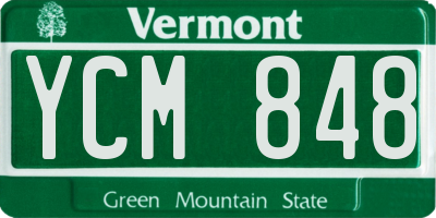 VT license plate YCM848