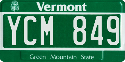 VT license plate YCM849