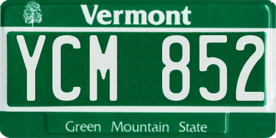 VT license plate YCM852