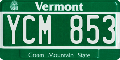 VT license plate YCM853