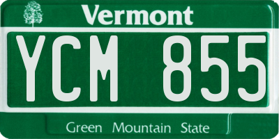 VT license plate YCM855