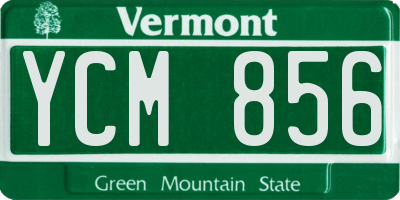 VT license plate YCM856