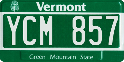VT license plate YCM857