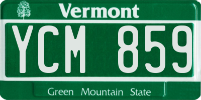 VT license plate YCM859