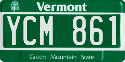 VT license plate YCM861