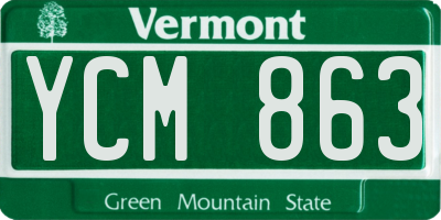 VT license plate YCM863