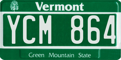 VT license plate YCM864