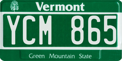 VT license plate YCM865