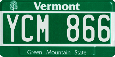 VT license plate YCM866