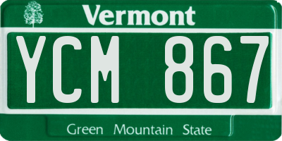 VT license plate YCM867