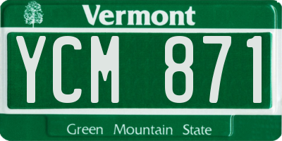 VT license plate YCM871