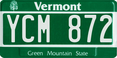 VT license plate YCM872