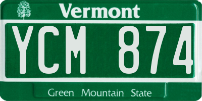 VT license plate YCM874