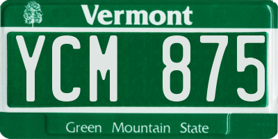 VT license plate YCM875
