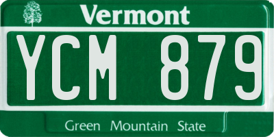 VT license plate YCM879